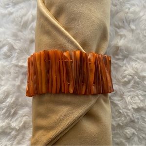 Woman’s Beautiful Deep Shades Of Orange Stretch Bracelet Wrist Cuff NWOT